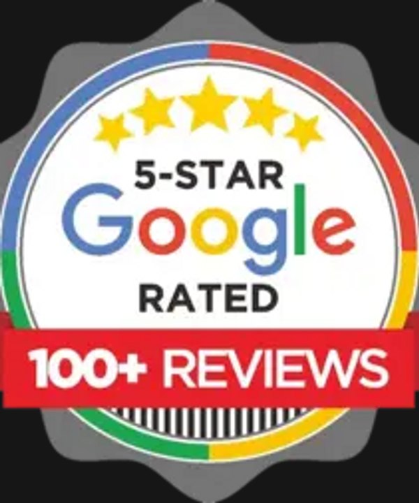 5-Star Google Rated badge with 100+ reviews