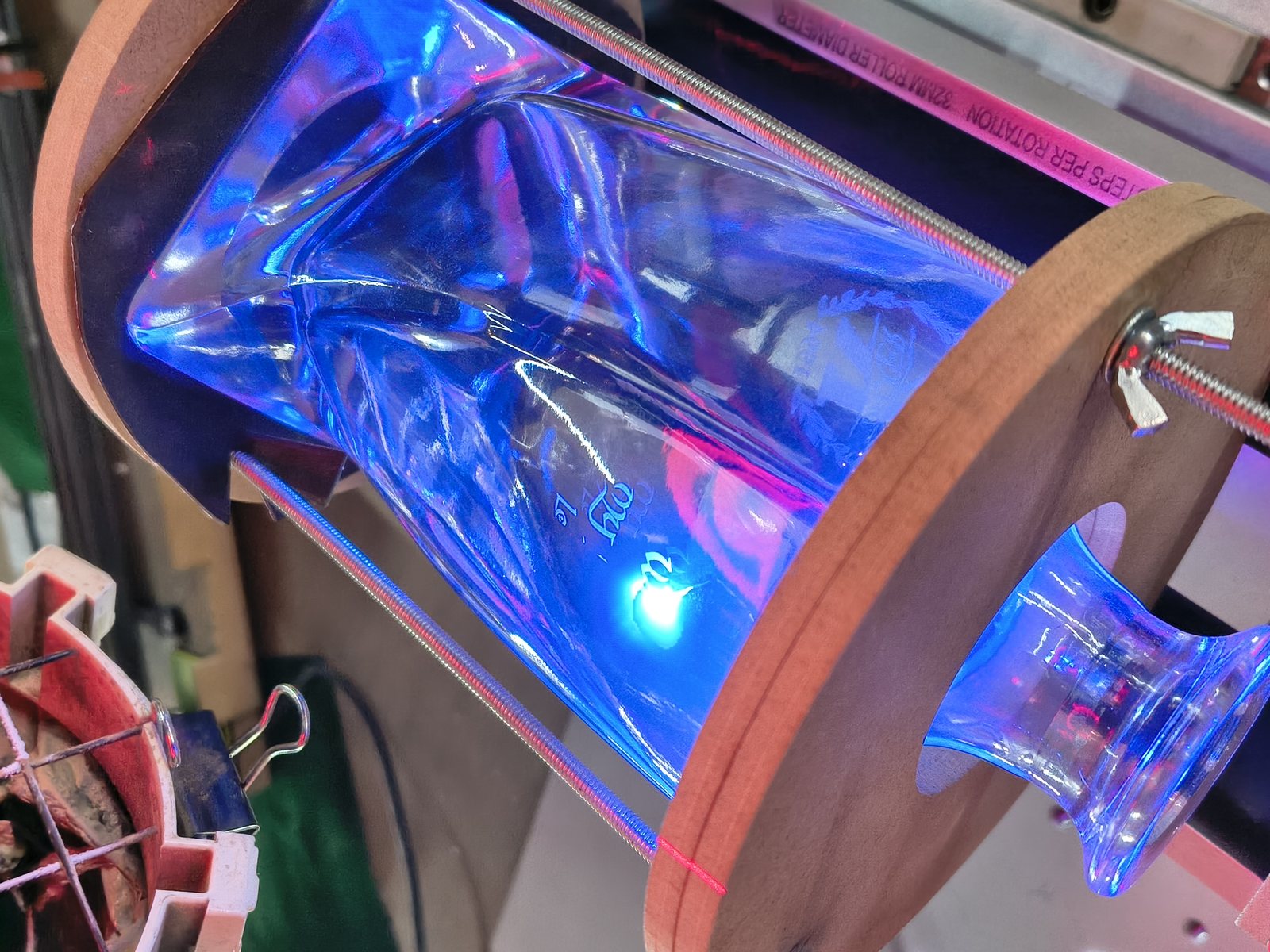 Illuminated acrylic block etched with a custom design